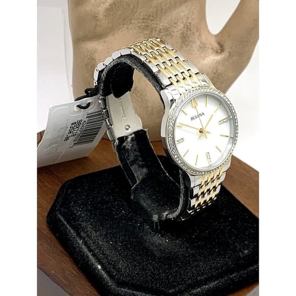 Bulova Women's Watch 98X118 Quartz Mother of Pearl Dial Two Tone Steel 3… - Picture 2 of 13